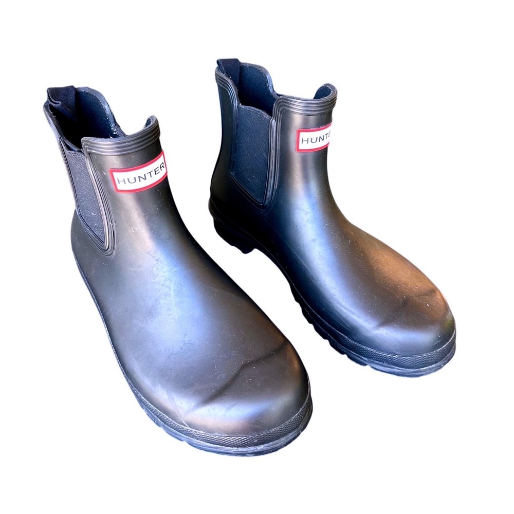 Hunter Women's Original Chelsea Rubber Rain Boots US Size 9 Matte Black